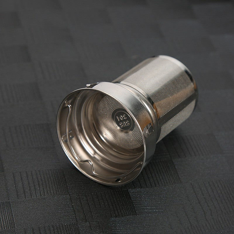 Bamboo Water Bottle sip filter on a textured black surface