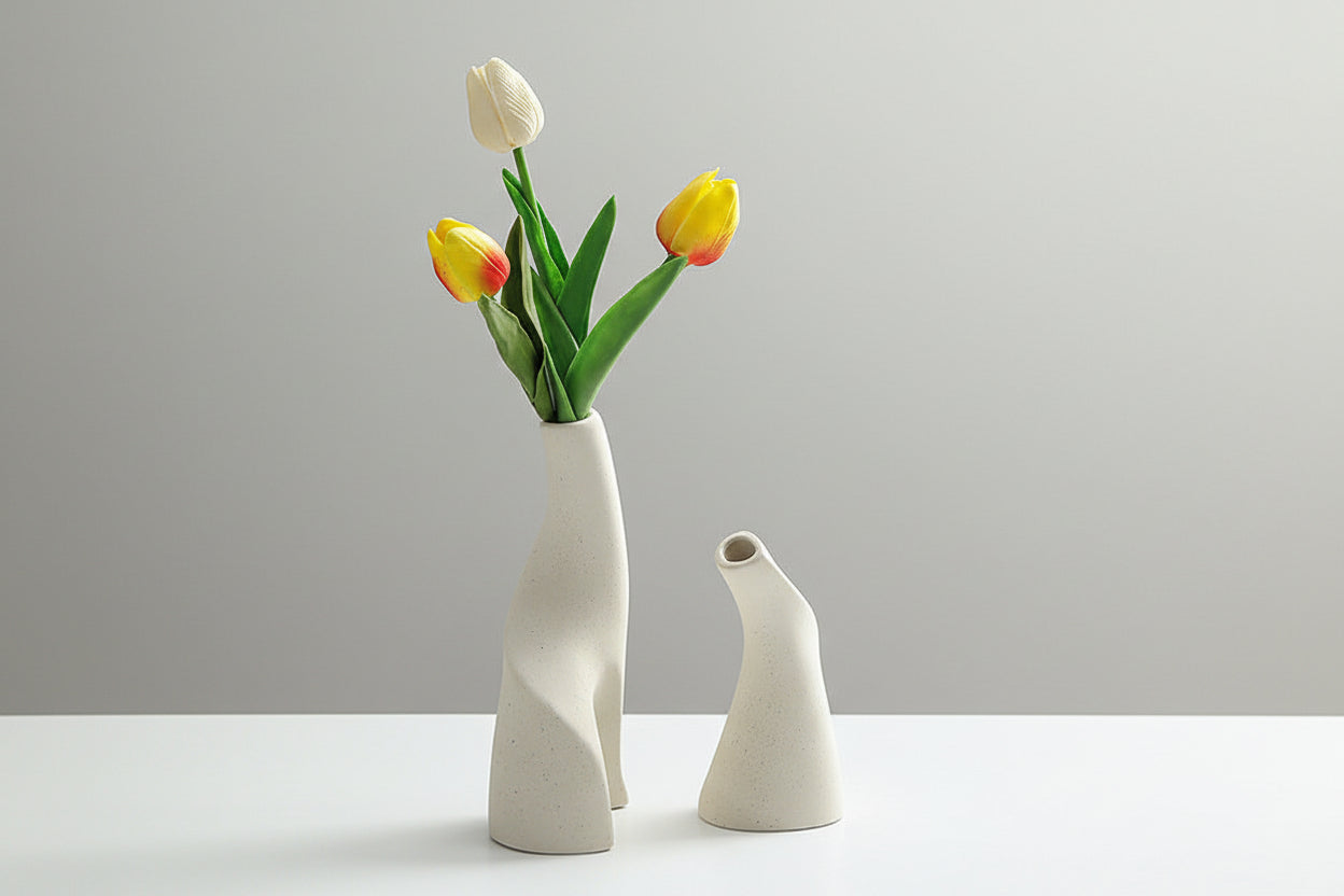 Ornaments Ceramic Double Shaped Vases